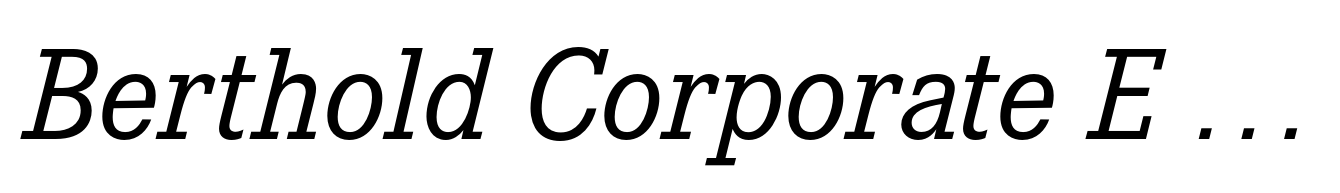 Berthold Corporate E Italic
